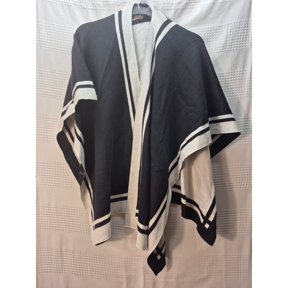 Cejon womens black white striped wrap soft stretchy 7243